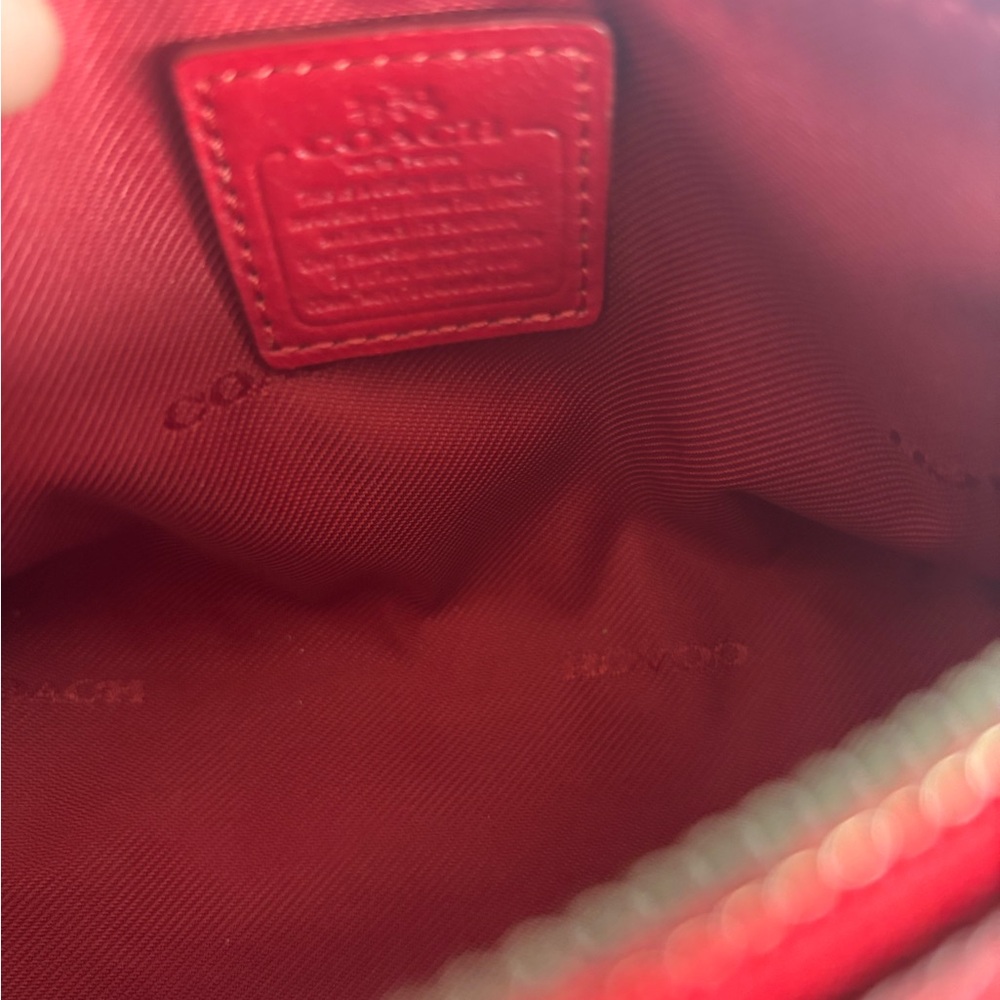Coach Red Interior Zip Pouch - Picture 3 of 4